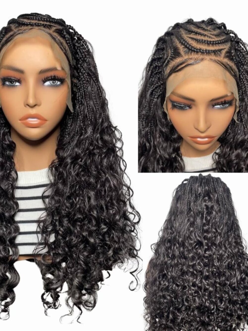 Forever Braids Premium Synthetic Half Cornrow, Half Weave Wig (Color 4)
